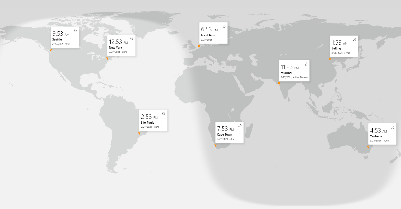 The view with additional cities