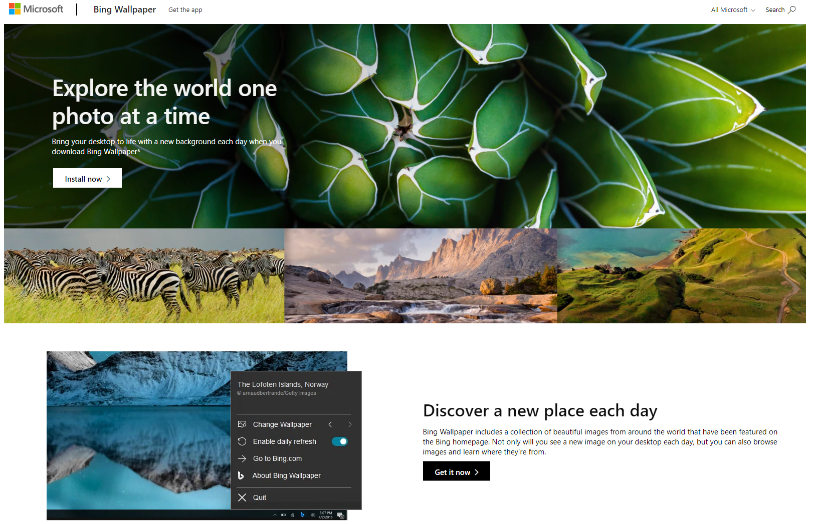Bing wallpaper of shop the day