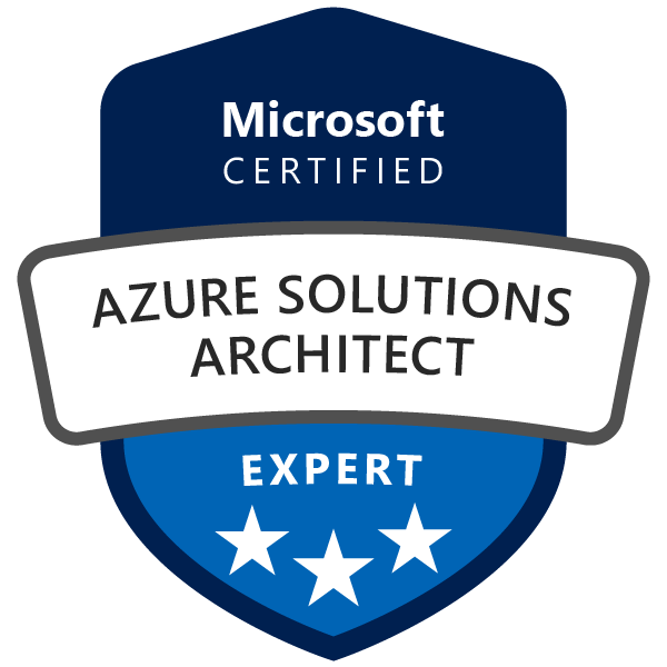 Certified as Azure Solutions Architect